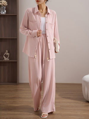 Texas Baby Pink Textured Suit