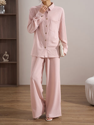 Texas Baby Pink Textured Suit