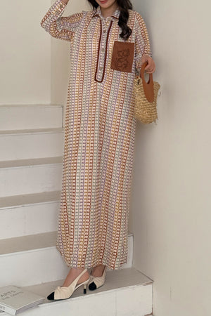 Bodrum Maxi Crochet Dress with Embroidered Pocket