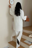 St Orleans Textured white suit with detailed pocket