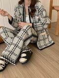 Gigi White Checkered Two Piece Suit