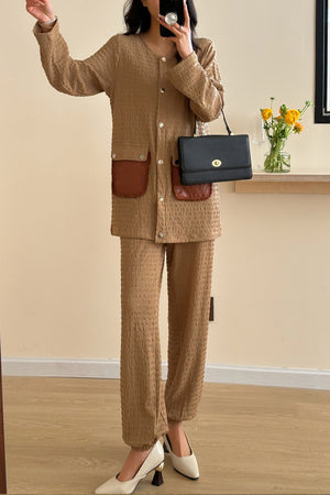 Stockholm Textured & Embroidered Leather Pocket Suit