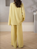 Corfu Pale Yellow Textured Suit