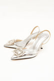 Nisa Silver Crystal Heels