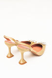 Sofia Golden Beige Crystal Heels