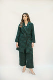 Juliet Green Tweed Checkered Coat Suit