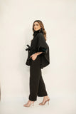 Marya Black Fur Two Piece Suit