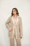 Layla Beige & White Knit Suit