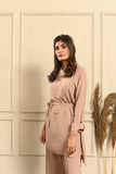 Azade Beige suit with necklace